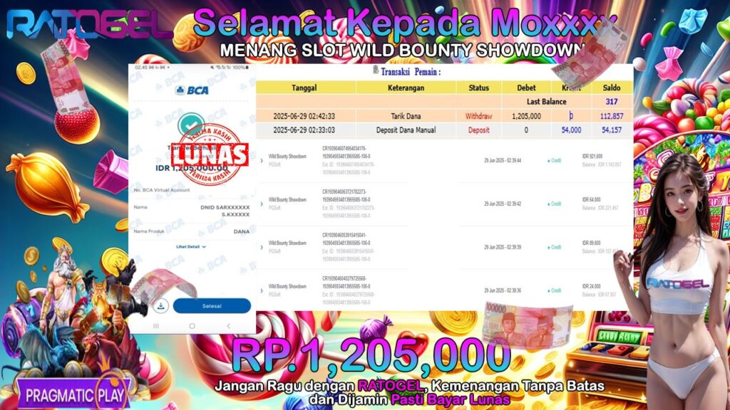 BUKTI JACKPOT SLOT WILD BOUNTY SHOWDOWN TERPERCAYA DI INDONESIA TGL 29-06-2025